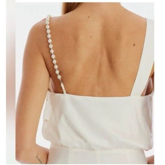 DO + BE Ivory Pearl Strap M Medium Silky Dress NEW NWT - Picture 2 of 16